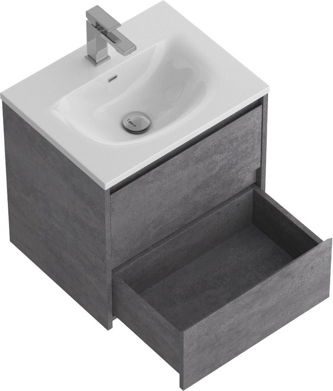 Тумба с раковиной BelBagno Kraft 39 50 cemento grigio, раковина BB-8099-3-50