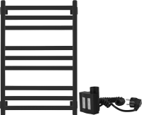 Полотенцесушитель электрический Secado Корсико 3 , 85x55 см, подключение справа, матовый черный, лесенка
