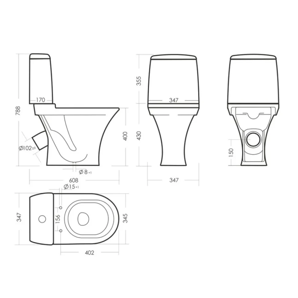 Унитаз-компакт напольный Sanita Аттика стандарт глянцевый белый