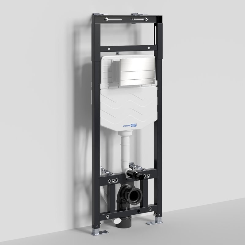 Система инсталляции для унитазов Wasserkraft Alme 15TLT.010.ME.BN04 с кнопкой смыва никель