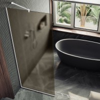 Душевая перегородка Maybahglass MGD-685-1у 119 см, профиль белый, стекло бронза матовое