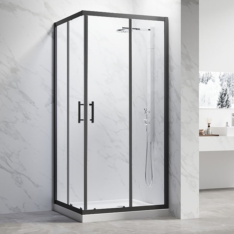Душевой уголок Veconi Rovigo RV-27B 120х90 см, профиль матовый черный, стекло прозрачное