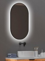 Зеркало Abber Kontur AG6302SCB 55х105 см, с подсветкой, черное