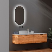 Зеркало Abber Kontur AG6302SCB 55х105 см, с подсветкой, черное