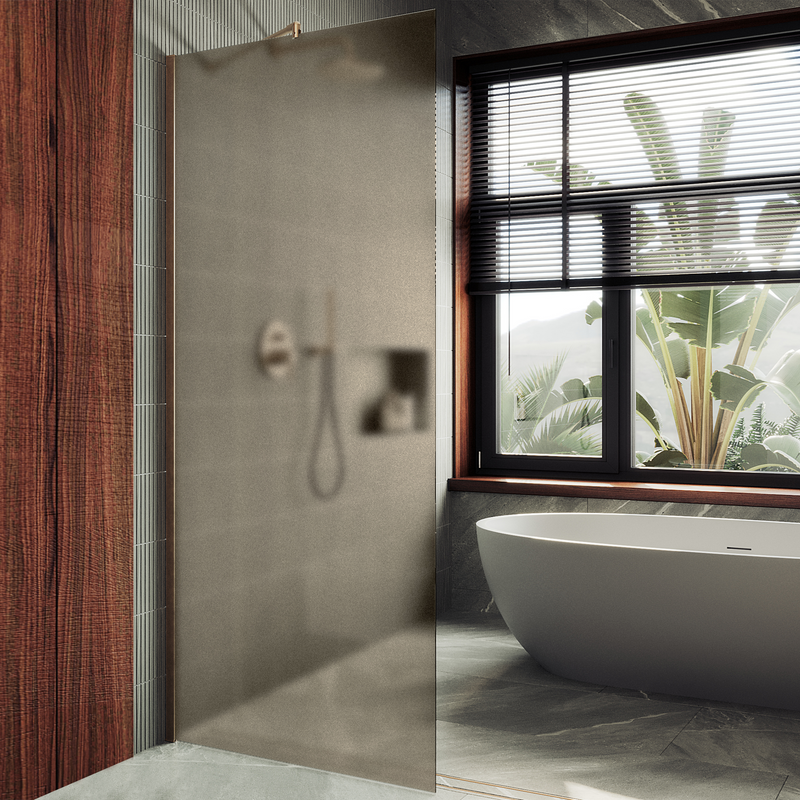 Душевая перегородка Maybahglass MGD-1354-2ш 99 см, профиль бронза, стекло бронза матовое