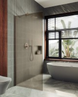 Душевая перегородка Maybahglass MGD-1354-2ш 99 см, профиль бронза, стекло бронза матовое