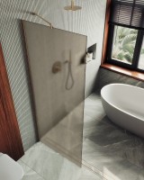 Душевая перегородка Maybahglass MGD-1354-2ш 99 см, профиль бронза, стекло бронза матовое