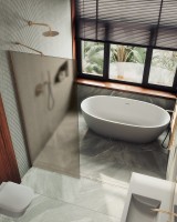 Душевая перегородка Maybahglass MGD-1354-2ш 99 см, профиль бронза, стекло бронза матовое