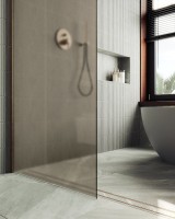 Душевая перегородка Maybahglass MGD-1354-2ш 99 см, профиль бронза, стекло бронза матовое