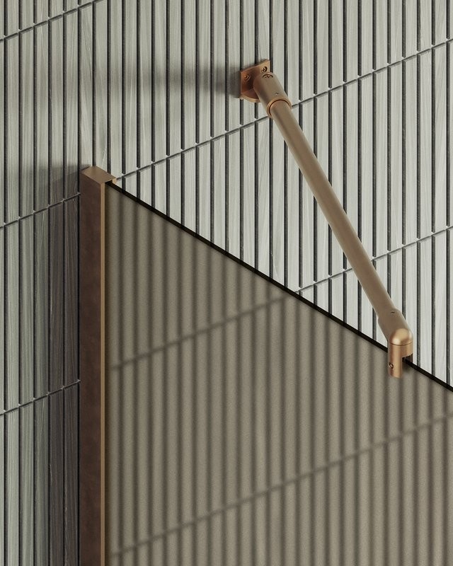 Душевая перегородка Maybahglass MGD-1354-2ш 99 см, профиль бронза, стекло бронза матовое