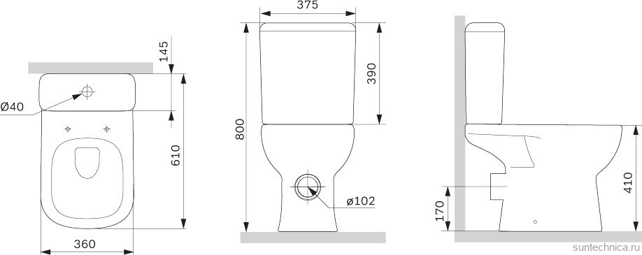 Унитаз-компакт напольный AM.PM Sunny C85C8601SC
