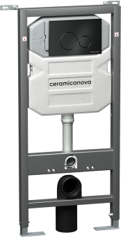 Система инсталляции для унитазов Ceramica Nova Envision Round CN1001B кнопка черная матовая