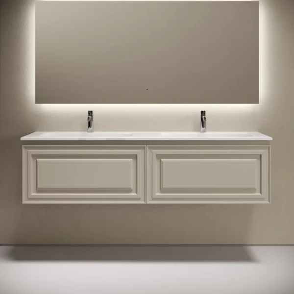 Тумба с раковиной Sancos Very 160 подвесная, beige soft, раковина CN7023