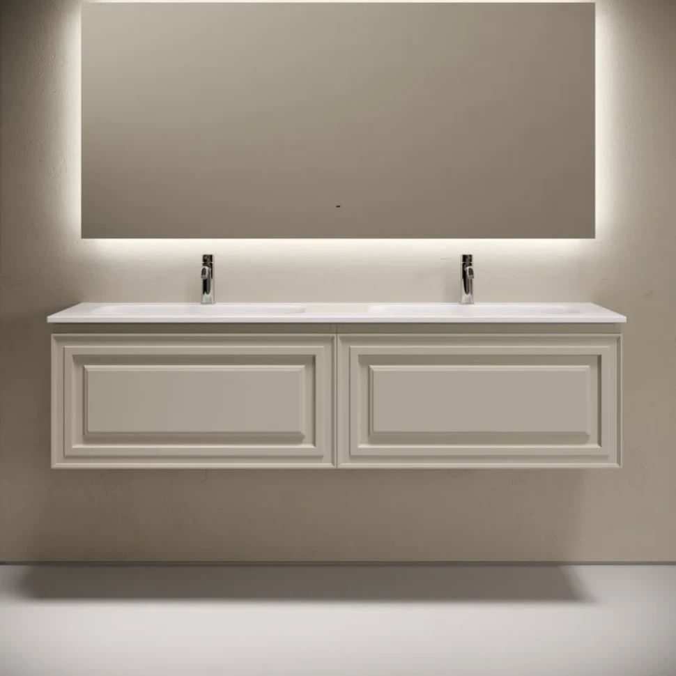 Тумба с раковиной Sancos Very 160 подвесная, beige soft, раковина CN7023
