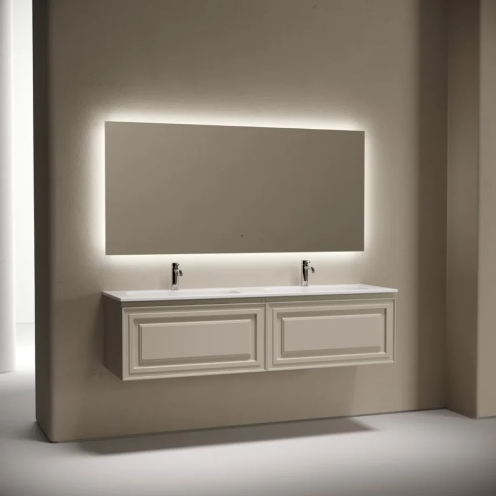 Тумба с раковиной Sancos Very 160 подвесная, beige soft, раковина CN7023