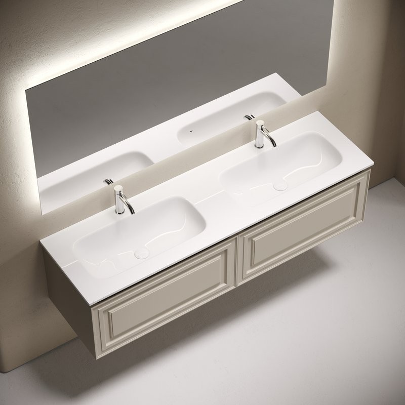 Тумба с раковиной Sancos Very 160 подвесная, beige soft, раковина CN7023