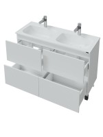 Мебель для ванной комнаты СаНта Марс 120 напольная, с ящиками, глянцевая белая