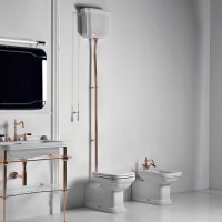 Унитаз Kerasan Waldorf с высоким бачком, бронза