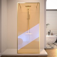 Душевая перегородка Veconi Korato KR90GC-110-09-C4 110 см, профиль брашированное золото, стекло хамелеон