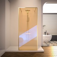 Душевая перегородка Veconi Korato KR90GC-110-09-C4 110 см, профиль брашированное золото, стекло хамелеон