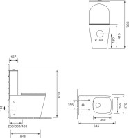 Унитаз-компакт напольный SantiLine SL-5017 безободковый, с микролифтом