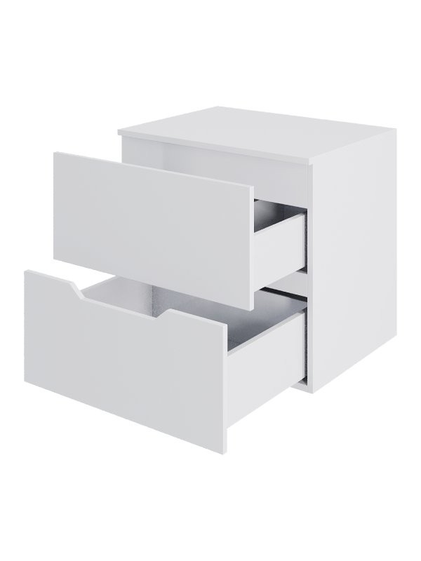 Тумба с раковиной Orange Line 60 подвесная, 2 ящика, матовая белая с раковиной B07-600W