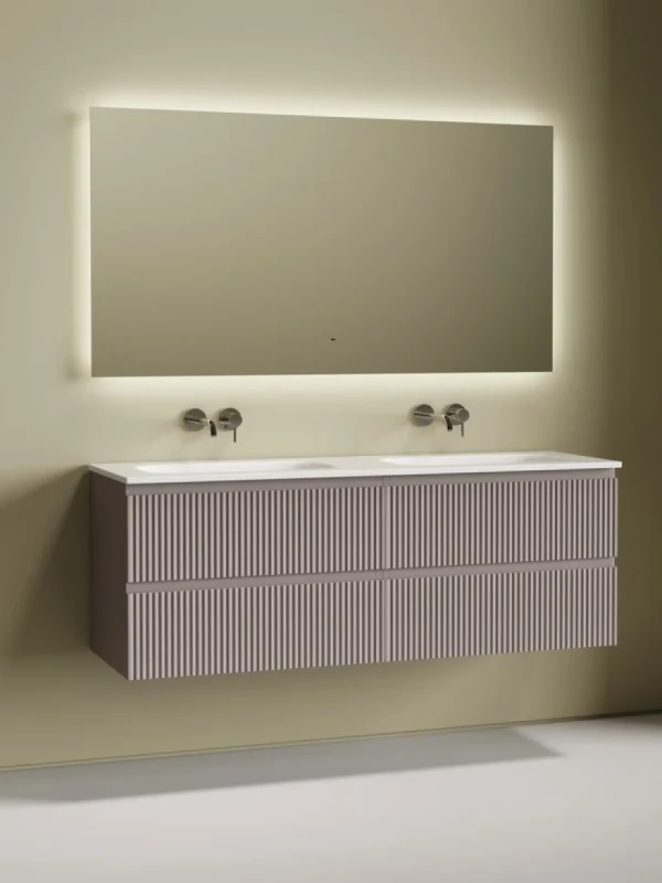Комплект Тумба Sancos Snob R 70, doha soft, 2 шт. + Раковина Ceramicanova Grace CN7022wx + Донный Ceramicanova CN2000, 2 шт. + Смеситель Sancos Etna SC9004CH, 2 шт. + Зеркало Sancos Square 1400х800 SQ1400