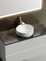 Тумба с раковиной Sancos Snob T 100 см, bianco, столешница черный мрамор, раковина CN6005
