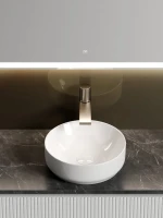 Тумба с раковиной Sancos Snob T 100 см, bianco, столешница черный мрамор, раковина CN6005