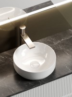 Тумба с раковиной Sancos Snob T 100 см, bianco, столешница черный мрамор, раковина CN6005
