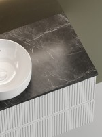 Тумба с раковиной Sancos Snob T 100 см, bianco, столешница черный мрамор, раковина CN6005