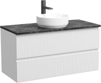 Тумба с раковиной Sancos Snob T 100 см, bianco, столешница черный мрамор, раковина CN6005