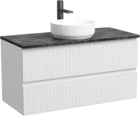 Тумба с раковиной Sancos Snob T 100 см, bianco, столешница черный мрамор, раковина CN6005