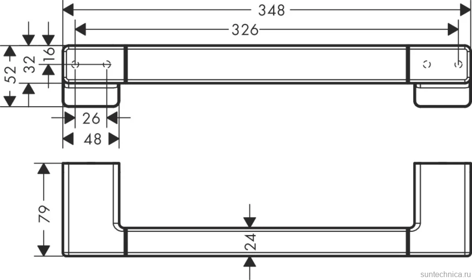 Поручень Hansgrohe AddStoris 41744140 шлифованная бронза