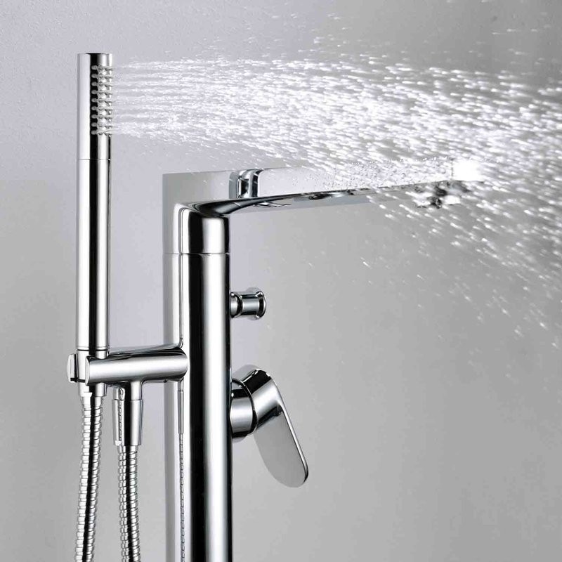 Напольный смеситель для ванны с душем Wasserkraft Dinkel 5821 хром