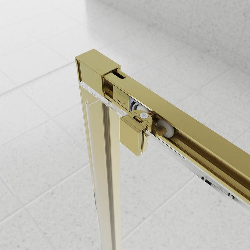 Душевой уголок Veconi Evo 100SP G 170х70 см, профиль брашированное золото, стекло прозрачное