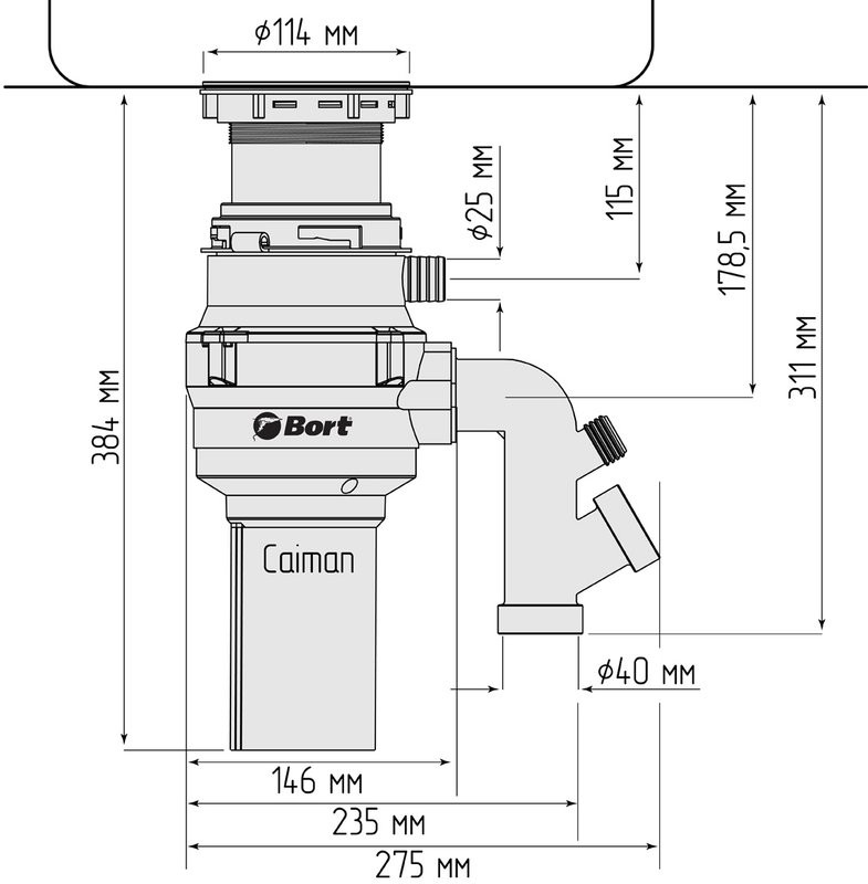 Измельчитель отходов Bort Caiman 93418064