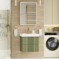 Мебель для ванной комнаты Brevita Vega 60 подвесная, зеленая, золото