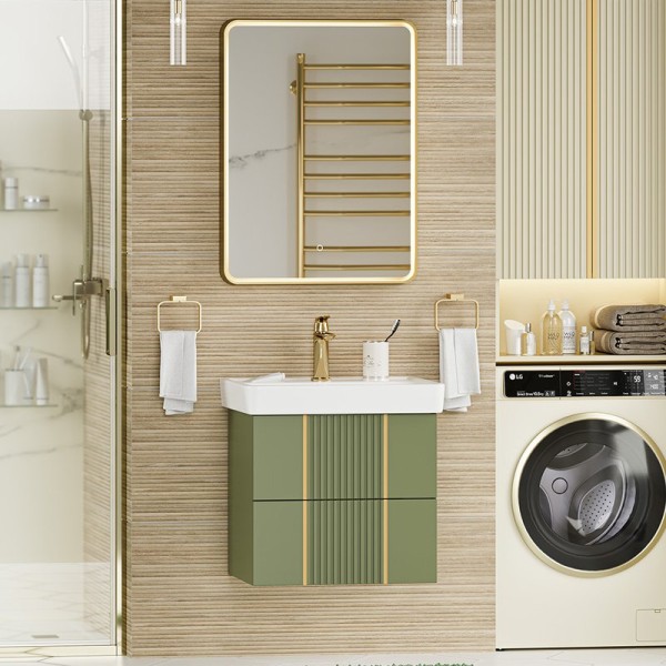 Мебель для ванной комнаты Brevita Vega 60 подвесная, зеленая, золото