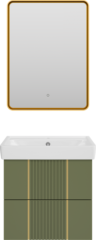 Мебель для ванной комнаты Brevita Vega 60 подвесная, зеленая, золото
