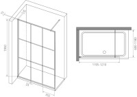 Душевая перегородка RGW Walk In WA-111B 120x195