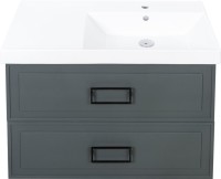 Мебель для ванной комнаты La Fenice Cubo Twin 90 R серая, ручки черные
