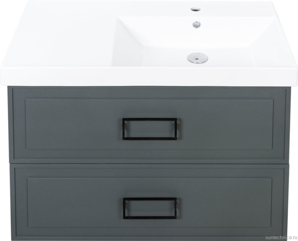 Мебель для ванной комнаты La Fenice Cubo Twin 90 R серая, ручки черные
