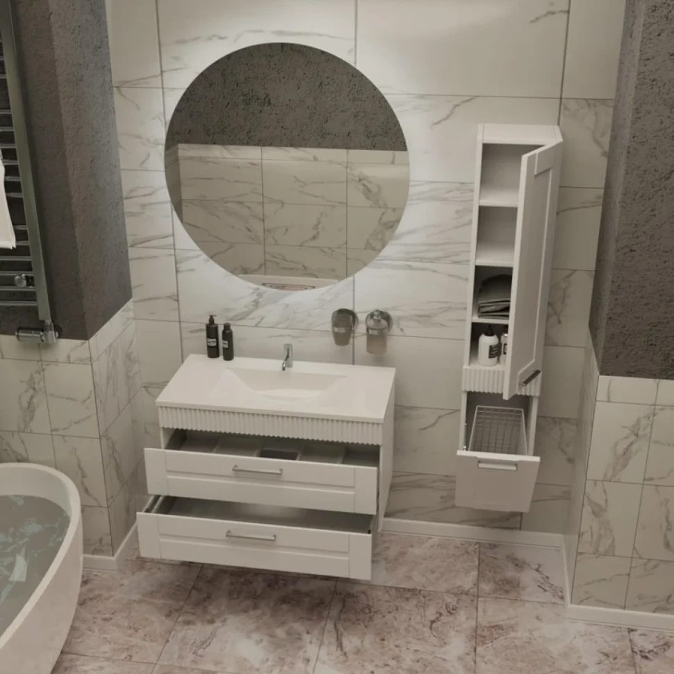 Тумба с раковиной Sanvit Турин 2 90, белая