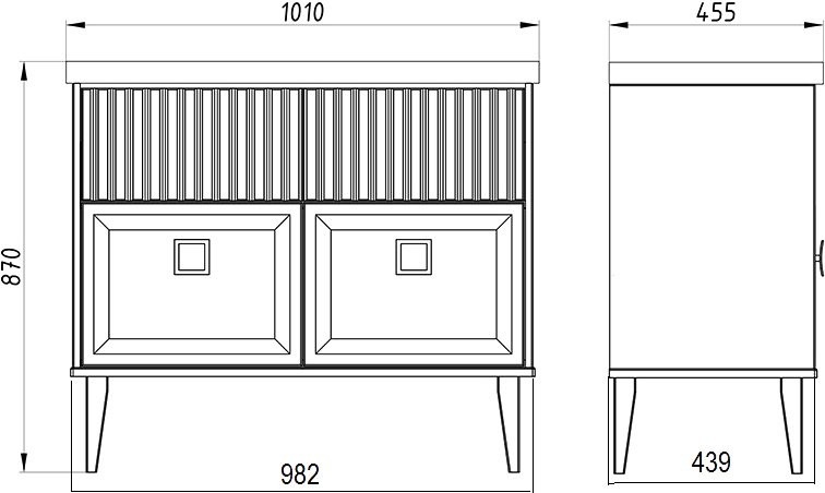 Мебель для ванной комнаты ASB-Woodline Риола 100 белая, с раковиной Фостер 100