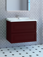 Тумба с раковиной Caprigo Wales Смальти 80 бордовая