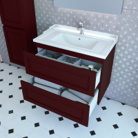 Тумба с раковиной Caprigo Wales Смальти 80 бордовая