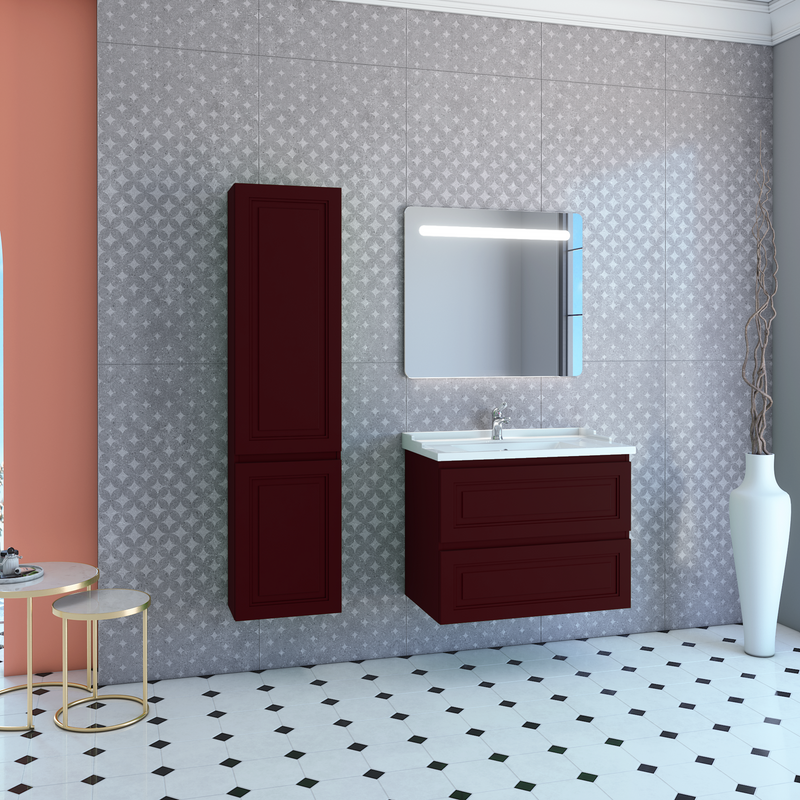 Тумба с раковиной Caprigo Wales Смальти 80 бордовая