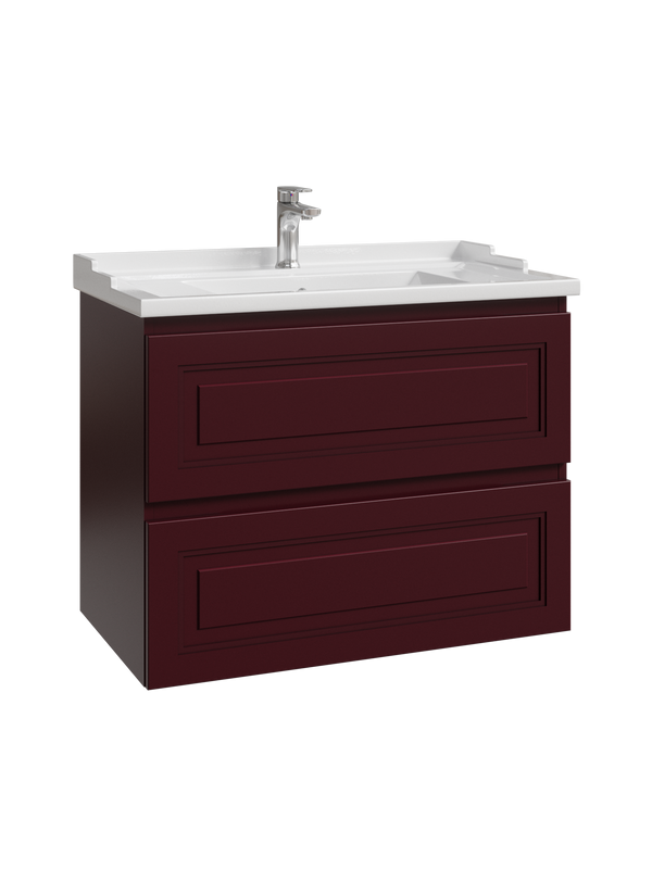 Тумба с раковиной Caprigo Wales Смальти 80 бордовая