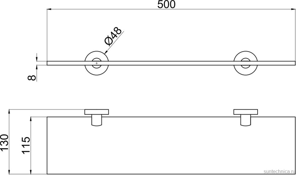 Полка Allen Brau Priority 6.31013-31 50 см, черная